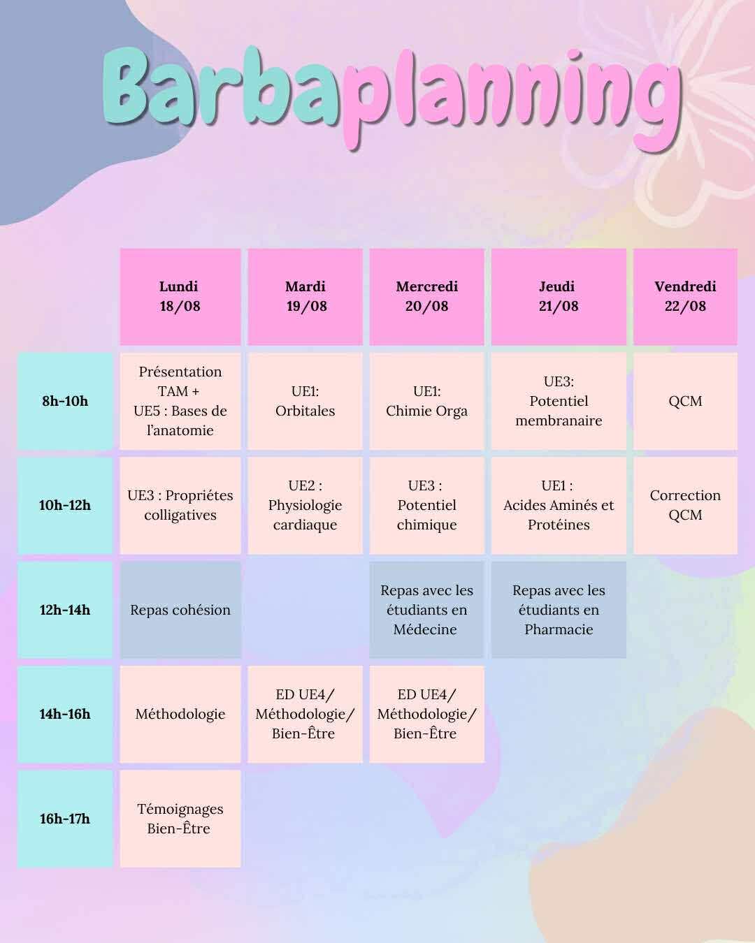 Planner Pass Nos services pour les PASS — Tutorat Associatif Marseillais